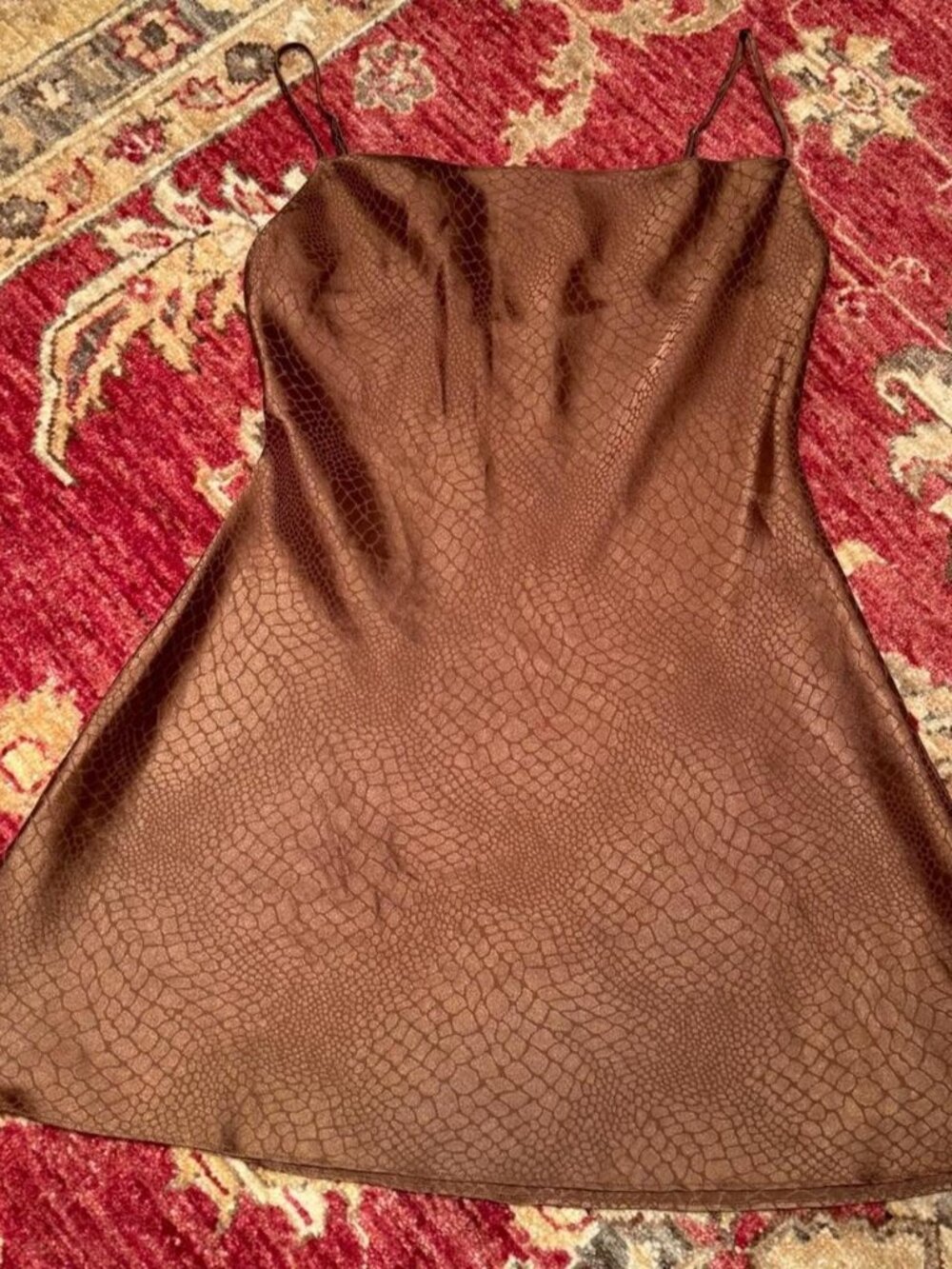 Y2K Brown Satin Mini Dress